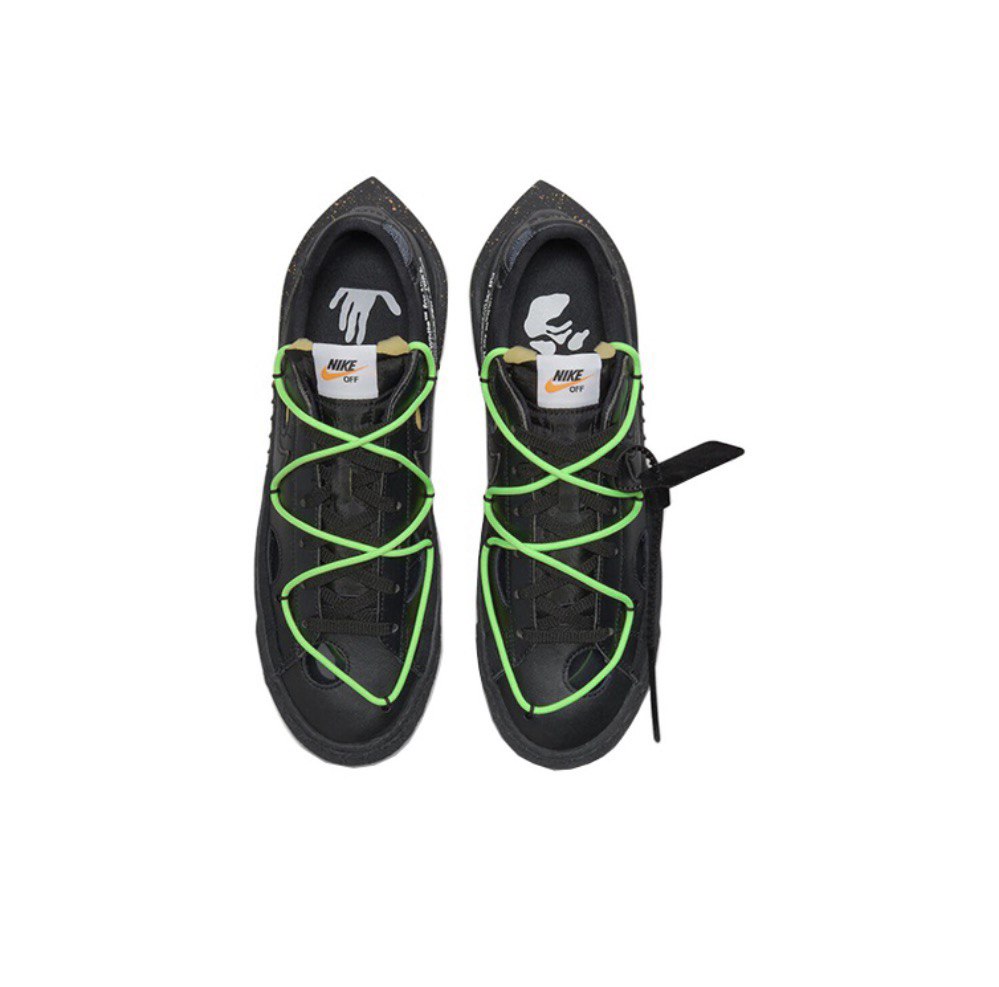 Nike Blazer Low 77 Black and Electro Green х Off-White  (DH7863-001)