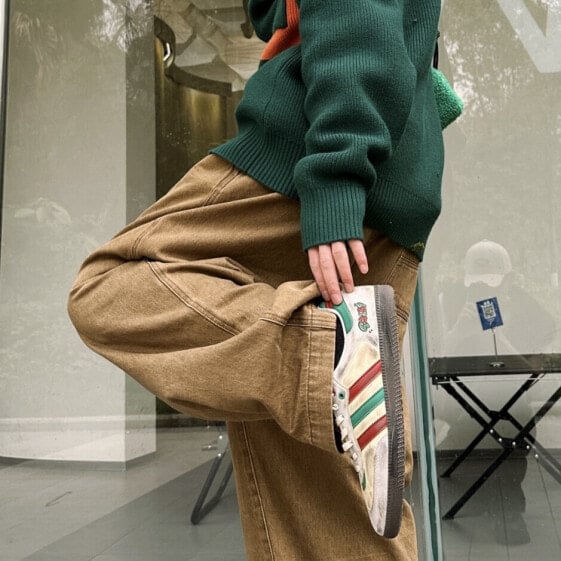 Кроссовки Adidas Originals SAMBA OG Skateboard Shoes Unisex Low-Top Beige Gray IG1024