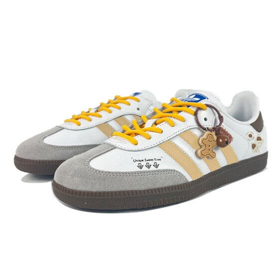 Кроссовки Adidas Originals SAMBA OG Skateboard Shoes Unisex Low-Top White Gray/Yellow IG1024