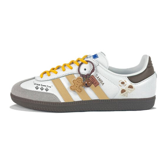 Кроссовки Adidas Originals SAMBA OG Skateboard Shoes Unisex Low-Top White Gray/Yellow IG1024