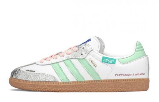 Кроссовки Adidas Originals SAMBA OG Skateboard Shoes Unisex Low-Top White/Green/Pink IE3437