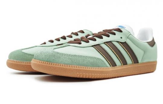 Кроссовки Adidas Originals SAMBA OG Skateboard Shoes Unisex Low-Top Green Brown IE3437