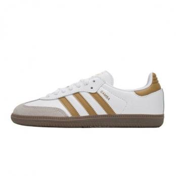 Кроссовки Adidas Originals SAMBA OG Skateboard Shoes Unisex Low-Top White Gold JH8796