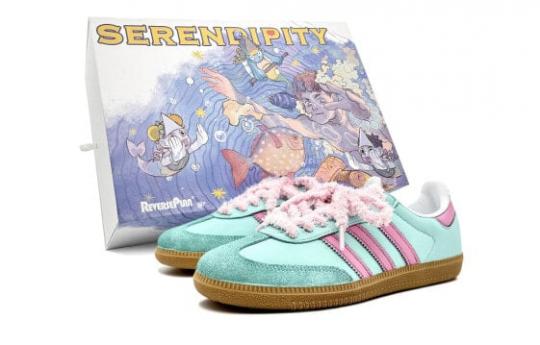 Кроссовки Adidas Originals SAMBA OG Skateboard Shoes Unisex Low-Top Pink/Blue/Brown IE3437