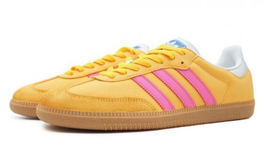 Кроссовки Adidas Originals SAMBA OG Skateboard Shoes Unisex Low-Top Yellow/Pink IE3437