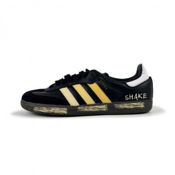 Кроссовки Adidas Originals Samba Skateboard Shoes Unisex Low-Top Black And White/Yellow B75807