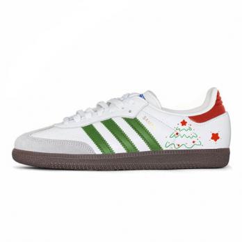 Кроссовки Adidas Originals SAMBA OG Skateboard Shoes Unisex Low-Top White Red/Green B75806