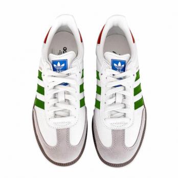 Кроссовки Adidas Originals SAMBA OG Skateboard Shoes Unisex Low-Top White Red/Green B75806