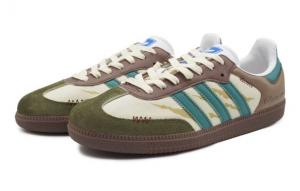 Кроссовки Adidas Originals SAMBA OG Skateboard Shoes Unisex Low-Top Beige Brown Blue B75806