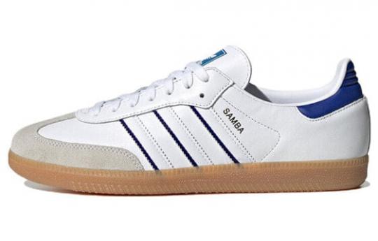 Кроссовки Adidas Originals Samba Leather Cloud White Lucid Blue IG2339