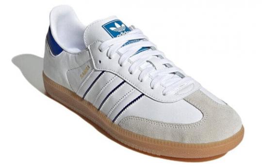 Кроссовки Adidas Originals Samba Leather Cloud White Lucid Blue IG2339