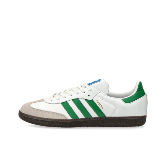 Кроссовки Adidas Originals SAMBA OG Skateboard Shoes Women's Low-Top White/Green IG1024