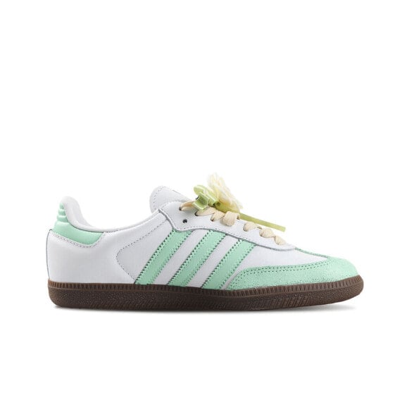 Кроссовки Adidas Originals SAMBA OG Skateboard Shoes Women's Low-Top White/Green IG1024