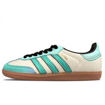 Кроссовки Adidas Originals Samba Skateboard Shoes Women's Low-Top Beige White Green ID0478