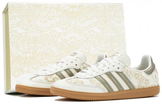 Кроссовки Adidas Originals SAMBA OG Skateboard Shoes Unisex Low-Top White/Grey Gold IG1964