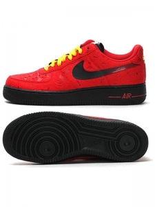 Чёрные женские кроссовки Nike Air Force 1 Low Red Paisley 488298-617