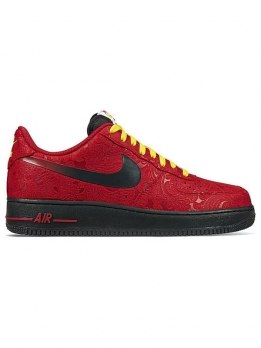 Чёрные женские кроссовки Nike Air Force 1 Low Red Paisley 488298-617