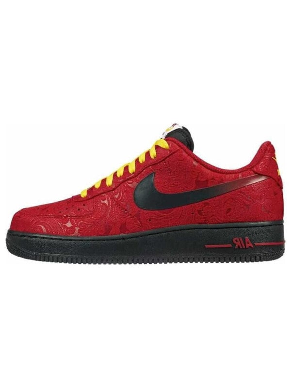 Чёрные женские кроссовки Nike Air Force 1 Low Red Paisley 488298-617