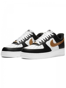 Кроссовки Nike Air Force 1 Low Black White Metallic Gold CZ9189-001
