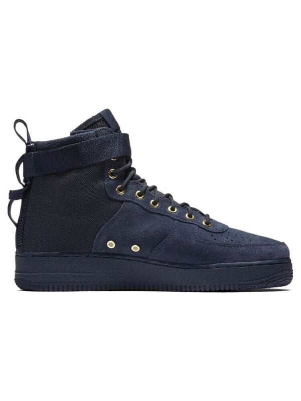 Кроссовки Nike Sf Air Force 1 Mid Obsidian Metallic Gold 917753-400