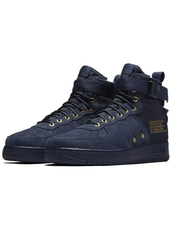 Кроссовки Nike Sf Air Force 1 Mid Obsidian Metallic Gold 917753-400