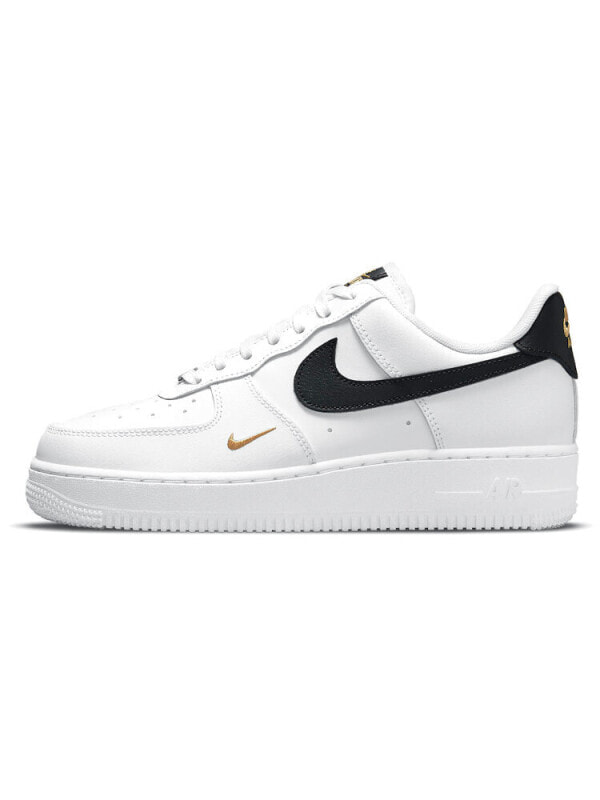 Кроссовки Nike Air Force 1 Low '07 Essential White Black Gold Mini Swoosh Women's CZ0270-102