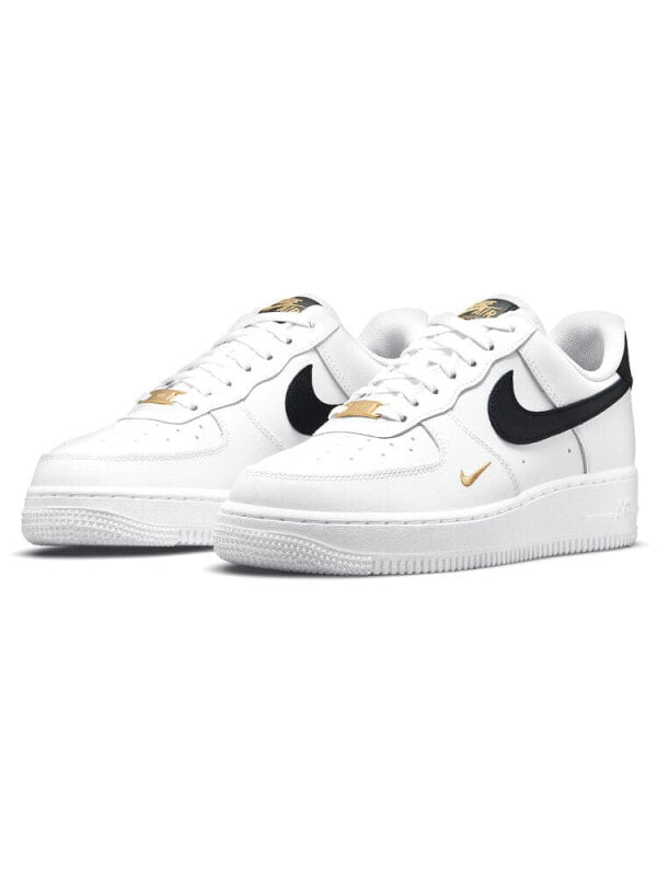 Кроссовки Nike Air Force 1 Low '07 Essential White Black Gold Mini Swoosh Women's CZ0270-102