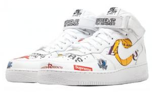 Кроссовки Nike Air Force 1 Mid Supreme Nba White AQ8017-100