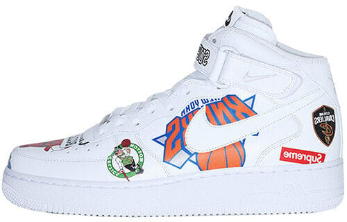 Кроссовки Nike Air Force 1 Mid Supreme Nba White AQ8017-100