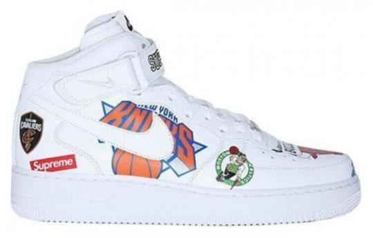 Кроссовки Nike Air Force 1 Mid Supreme Nba White AQ8017-100