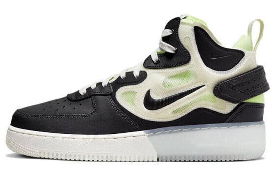 Кроссовки Nike Air Force 1 React Mid Black Sail Ghost Green DQ1872-100