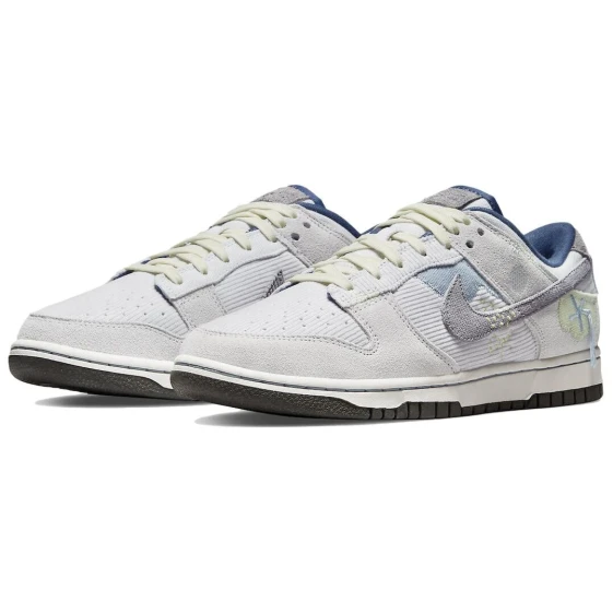 Nike Dunk Emerald Wave Snake Shadow Anti-Slip Wear-Resistant Low-Top Skateboard Shoes Men's Teal DD1391-103（Team342-碧波蛇影S-BOX）