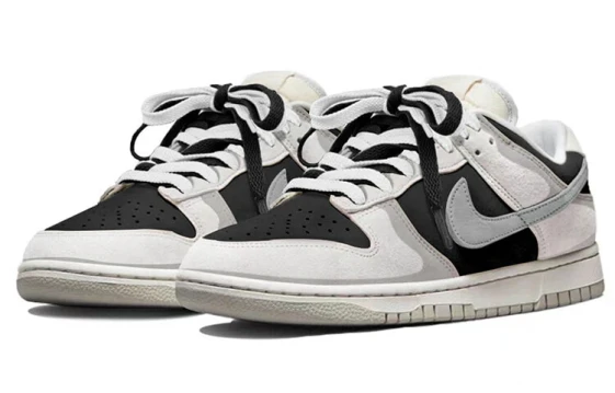 Nike Dunk Abrasion Resistant Low Top Kids' Skateboarding Shoes Blue White Teenagers CW1590-100(Team821-雪怪)