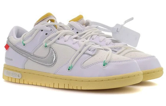 Nike Dunk Anti-Slip Wear-Resistant Low-Top Skateboard Shoes Women's White Brown FZ5065-111(Team400-卡皮巴拉女款黄简)