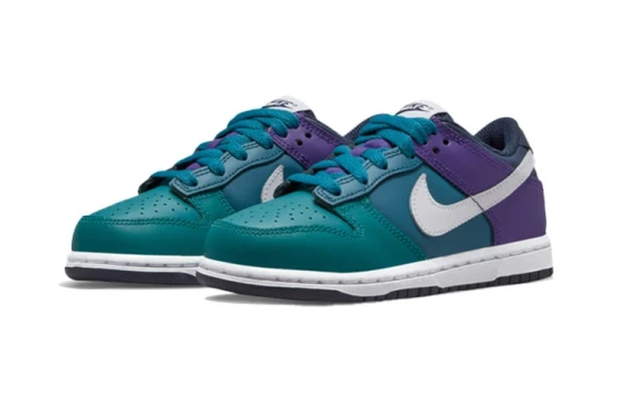Nike Dunk Anti Slip Wear Resistant Low Top Kids' Skateboarding Shoes Purple White HQ1185-161