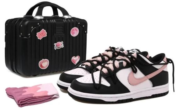 Nike Dunk Abrasion Resistant Low Top Skateboard Shoes Unisex White Pink IH0640-161(Team10- 可爱小狗)