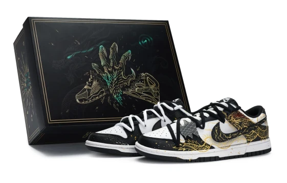 Nike Dunk Anti Slip Wear Resistant Low Top Skateboard Shoes Unisex Black White DD1391-100(Team702-DD2)