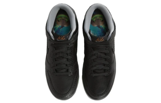 Nike Dunk Anti-Slip Wear-Resistant Low-Top Skateboard Shoes Unisex Blue Black DD1391-100(Team44-古纹墨色)