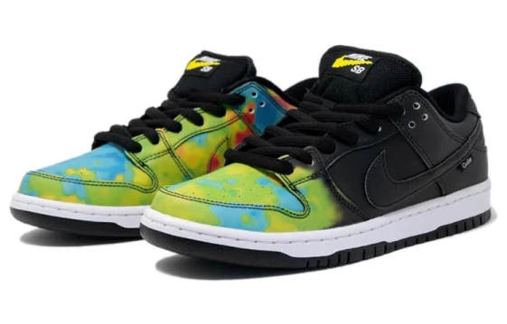 Nike Dunk Wear-Resistant Low-Top Skateboard Shoes Women's Black Red DD1503-101(Team732-蛇来运转)