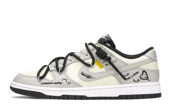 Nike Dunk Slip-Resistant Low-Top Kids' Skateboarding Shoes Black White Teenagers CW1590-100(Team183-熊猫剑客)