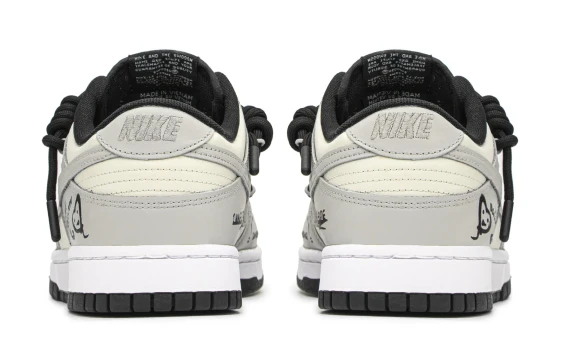 Nike Dunk Slip-Resistant Low-Top Kids' Skateboarding Shoes Black White Teenagers CW1590-100(Team183-熊猫剑客)