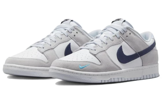 Для треккинга Nike Dunk Low White Grey Navy Aqua Mini Swoosh FJ4227-001