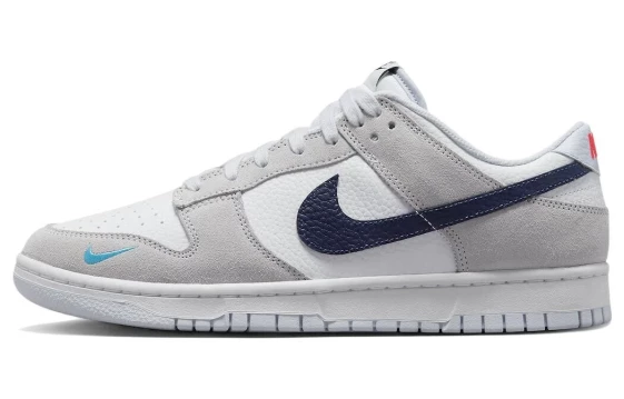 Для треккинга Nike Dunk Low White Grey Navy Aqua Mini Swoosh FJ4227-001