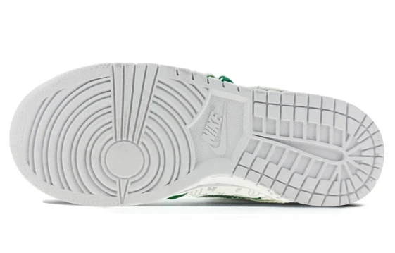 Nike Dunk Anti-Slip Wear-Resistant Low-Top Skateboard Shoes Unisex White Green HV5980-231 (Team676-扁豆)
