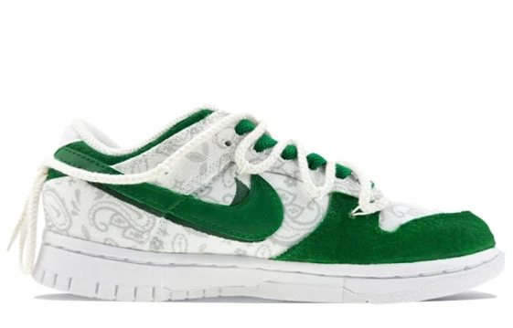 Nike Dunk Anti-Slip Wear-Resistant Low-Top Skateboard Shoes Unisex White Green HV5980-231 (Team676-扁豆)