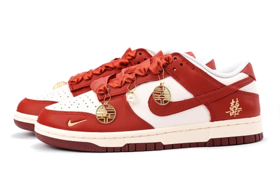 Nike Dunk Abrasion-Resistant Low-Top Skateboard Shoes Unisex Beige Brown Red DD1391-100(Team778-雪地足迹S-BOX)