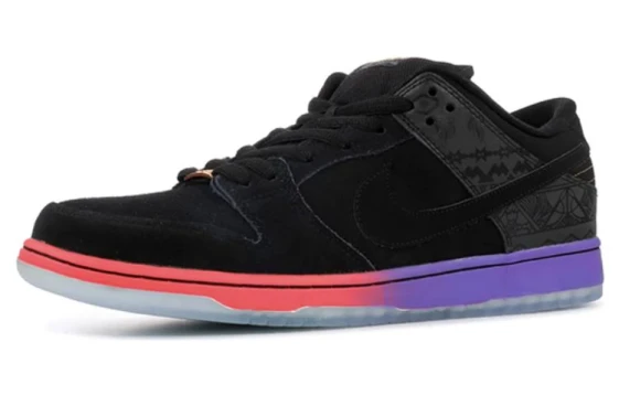 Nike Dunk Anti Slip Wear Resistant Low Top Kids' Skateboarding Shoes Purple White HQ1185-161