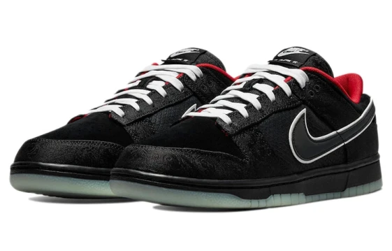 Nike Dunk Ink Lotus Anti-Slip Wear-Resistant Low-Top Skateboard Shoes Unisex Black HV1800-101(Team257-墨莲N-BOX)