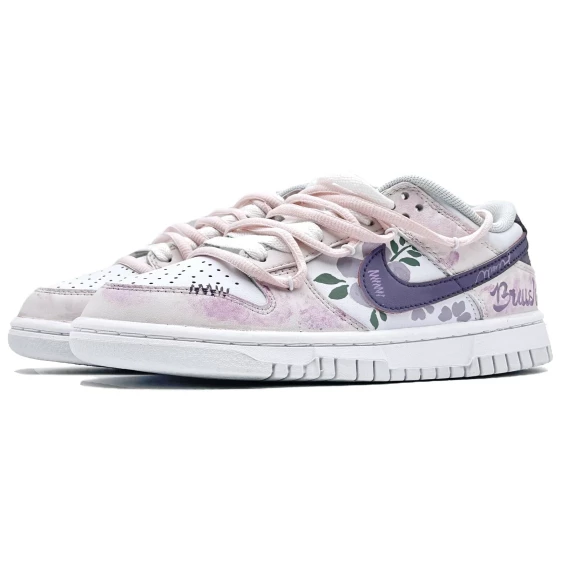 Для треккинга Nike Dunk Slip-Resistant Cushioning Low-Top Skateboard Shoes Unisex Pink White HF0730-160（eam484紫色梦核）