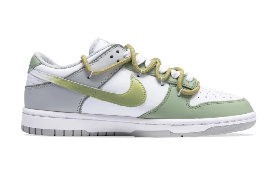 Для треккинга Nike Dunk Low Anti-Slip Wear-Resistant Low-Top Skateboard Shoes Unisex Gray Green DD1391-101(Tema16-半张机票)